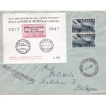 1947 Brescia, 2a Giornata Filatelica su lettera viaggiata con erinnofili
