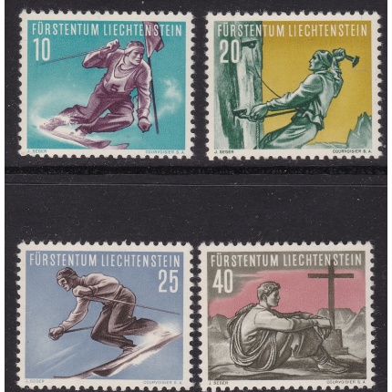 1955 LIECHTENSTEIN, n. 296/299 Sci alpinismo  MNH/**