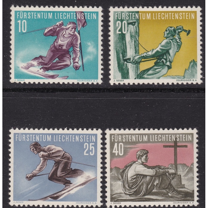 1955 LIECHTENSTEIN, n. 296/299 Sci alpinismo  MNH/**