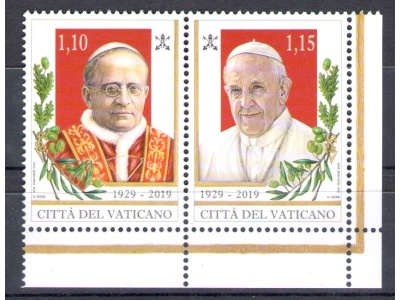 2019 Vaticano -  2 valori in coppia - 90° Fondazione Città del Vaticano 1929-2019 MNH**