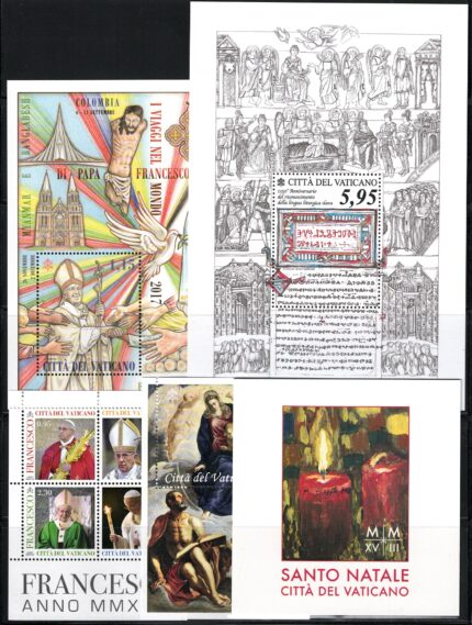2018 Vaticano, Annata completa 28 valori + 4 Foglietti + 1 Libretto, MNH **