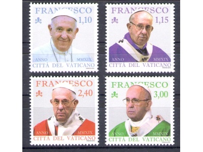 2019 Vaticano -  Papa Francesco 4 valori - MNH**