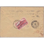 1937 REUNION, Yvert  PA n° 1  Courrier d'escales au depart de la Réunion CS sur 4 lignes Firma E. Diena