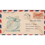 1938 PORTORICO, FIRST FLIGHT San Juan-Lagos franked with US Air Post 50c.
