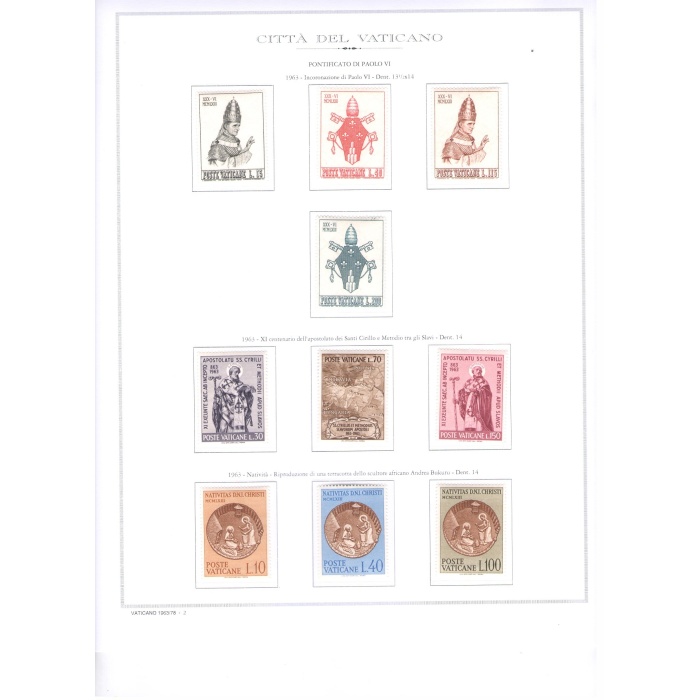 1963-1978 Vaticano, Papa Paolo VI completo , francobolli nuovi 303 valori Posta Ordinaria + Posta Aerea + 1 Foglietto Venezia + 6 segnatasse - MNH**