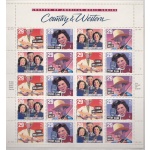 1993 Stati Uniti, n. 2512/2515 Interpreti del country Foglio di 20 valori MNH/**