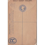 1888 GOLD COAST, REGISTERED ENVELOPE 2p. ultramarine with black overprint