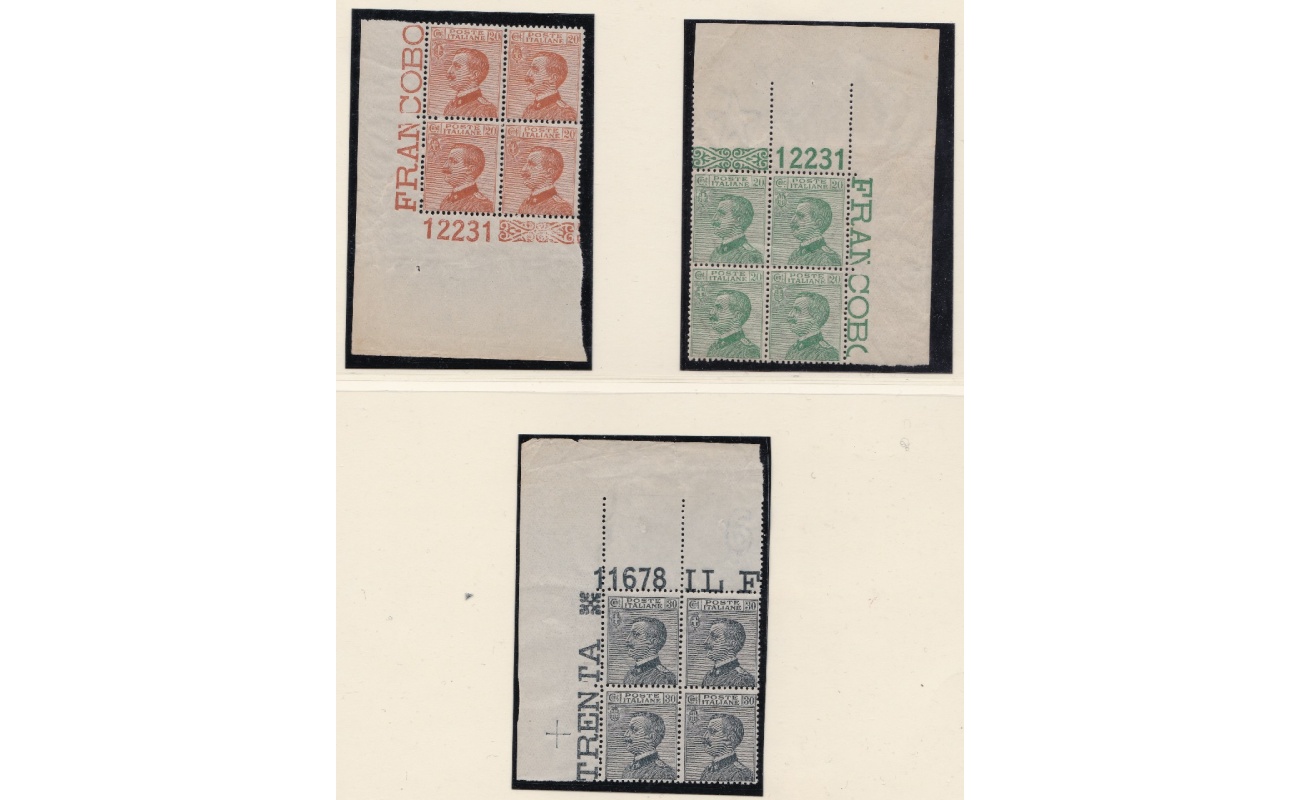 1926 Regno di Italia - n° 200/203 serie di 4 valori  MNH/** STUDIO DELLA SERIE CON NUMERI DI TAVOLA, RARO INSIEME