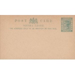 1893 SIERRA LEONE, Head of Queen Victoria ,POSTAL CARD halfpenny green on buff
