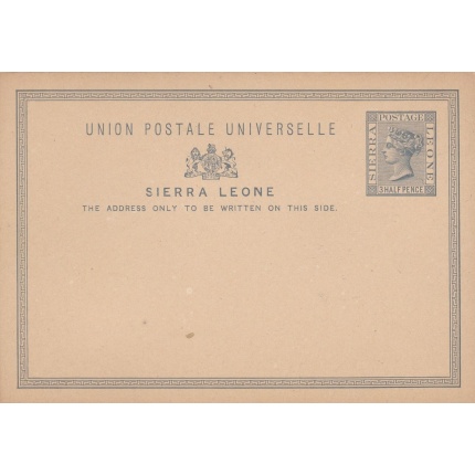 1881-83 SIERRA LEONE, Head of Queen Victoria, POSTAL CARD+REPLY 3 halfpence+3 halfpence gray on white