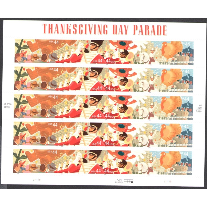 2009 Stati Uniti , Giornata del Ringraziamento  - Minifoglio di 5 strisce MNH**
