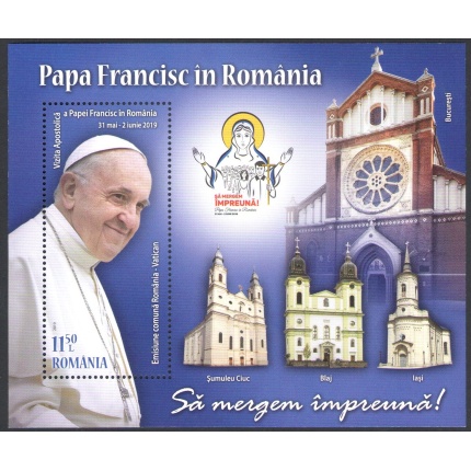 2019 Romania - Foglietto Papa Francesco in Romania - Emissione Congiunta con Vaticano -  MNH**