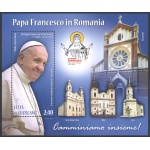 2019 Vaticano - Foglietto Papa Francesco in Romania - Emissione Congiunta con Romania -   MNH**