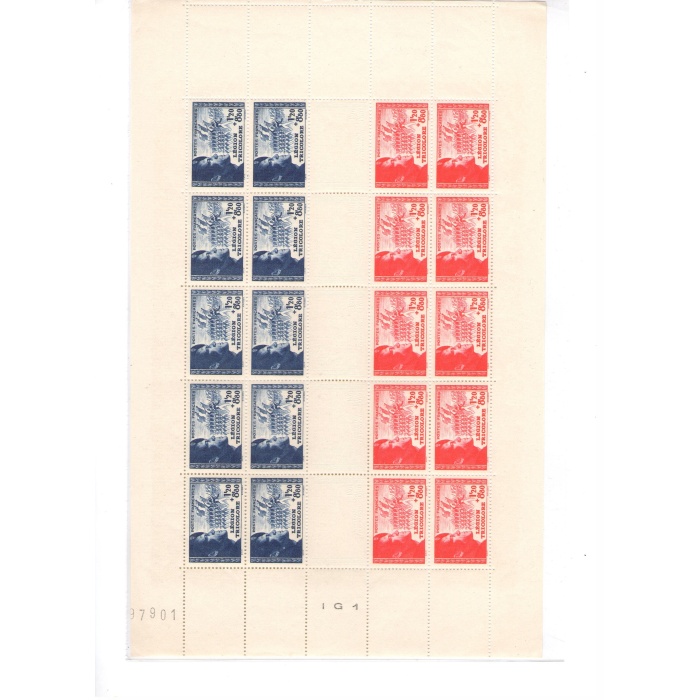 1942 FRANCIA  - n° 565/566 , Legione Tricolore , MINIFOGLIO MNH**