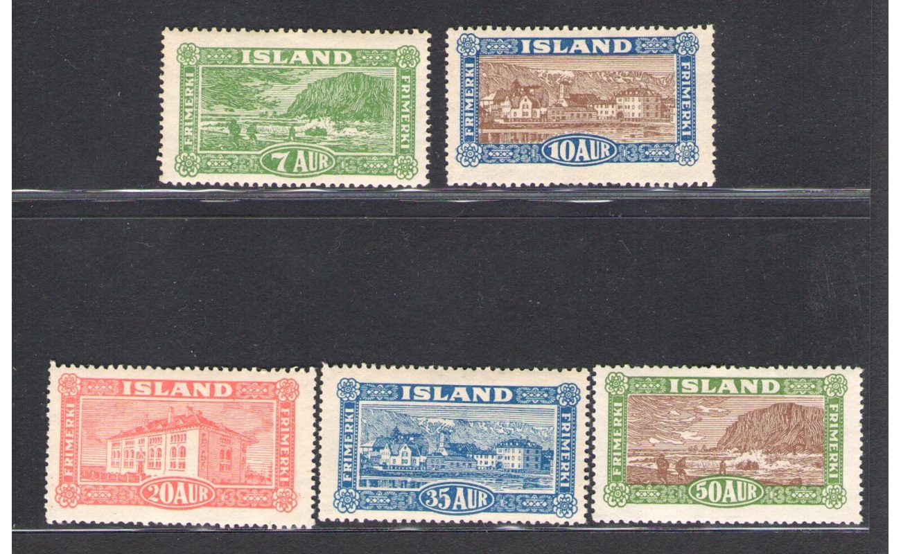 1925 ISLANDA ,  Vedute diverse , 5 val n° 115/119 MLH*