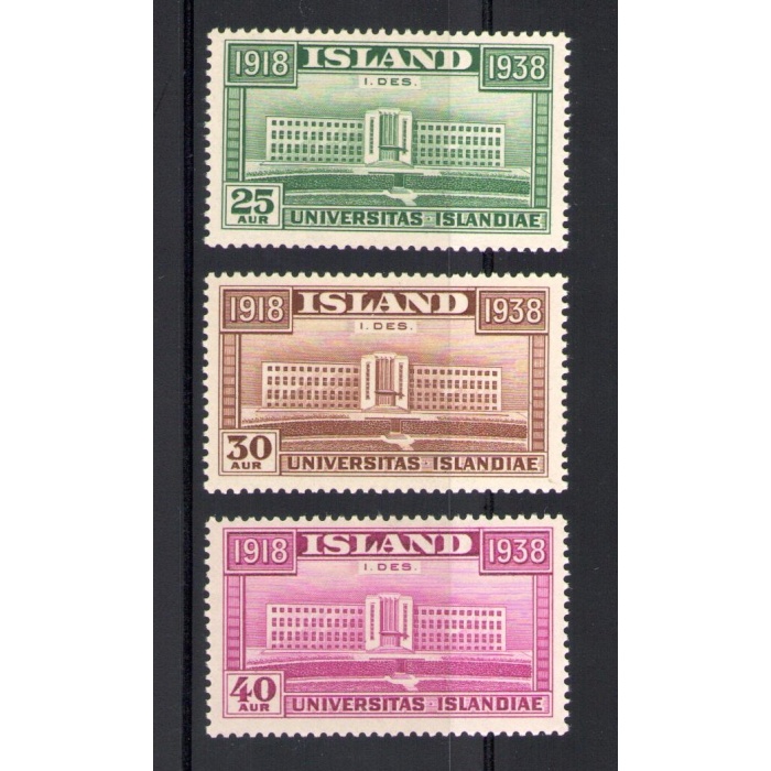 1938 ISLANDA ,   20° Ann. Amministrazione Autonoma , n° 168-170 , MNH**