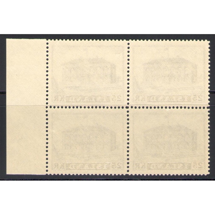 1952 ISLANDA ,   Palazzo del Parlamento , serie ordinaria , Quartina Splendida,  1 valore n° 238 MNH**