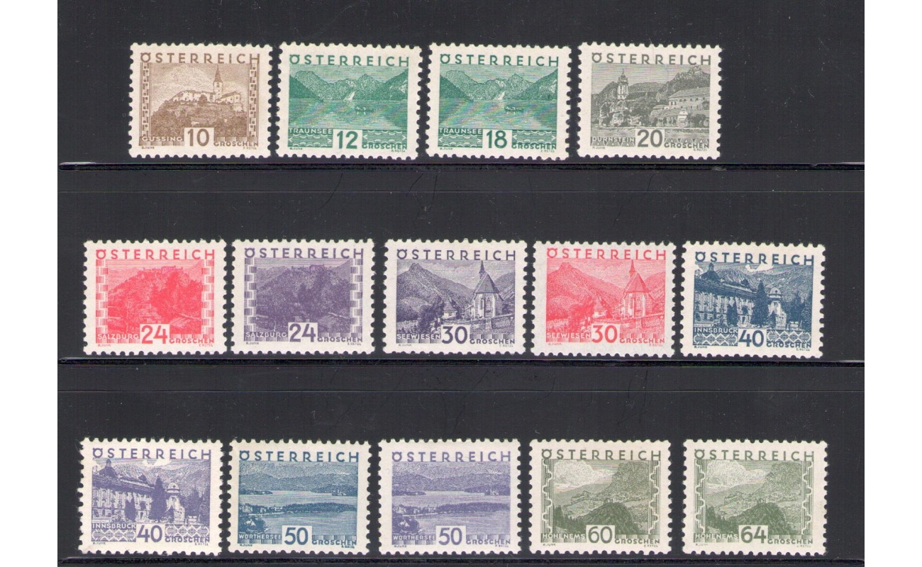 1932  AUSTRIA , n. 405/418 - Vedute e Paesaggi , 14 valori MNH**