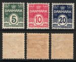 1912 Danimarca, Serie Ordinaria, 3 valori # 65/67, MNH**