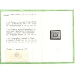 1877 SAN MARINO, n° 3A - 10 cent azzurro , Certificato Bolaffi - Buona centratura MNH**