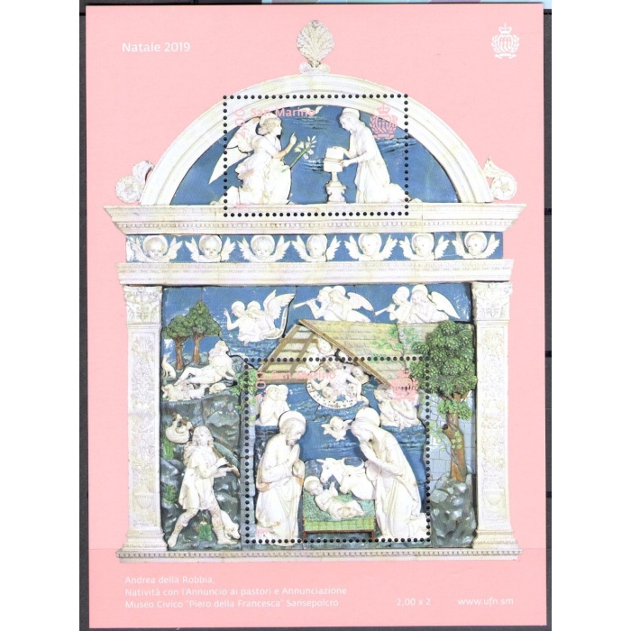 2019 San Marino Foglietto Natale -  Souvenir sheet Christmas - MNH**