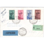 1952 TRIESTE A - Serie Campidoglio 4 val. - Soprastampa su due righe - 05-05-1952 Assicurata Espresso - Rara - Firma Alberto Diena
