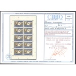 1947 SAN MARINO, Minifoglio Americano , n° 15 - Firmato Enzo Diena - Splendido Senza Pieghe - MNH** Certificato Cilio