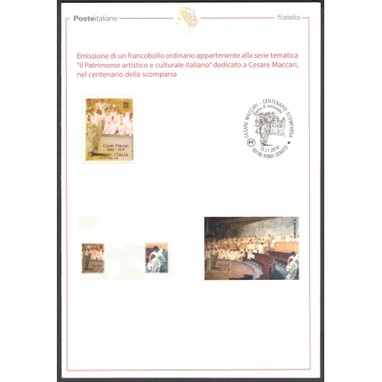 2019 ITALIA , Bollettino Postale comprensivo di francobollo Maccari tariffa B, Tiratura 2.500 - MNH**