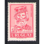 1970 Uruguay , Posta Aerea - 20 $ Rosso , Centenario della Partecipazione alla Guerra Franco Prussiana, Garibaldi , 1 val  MNH**