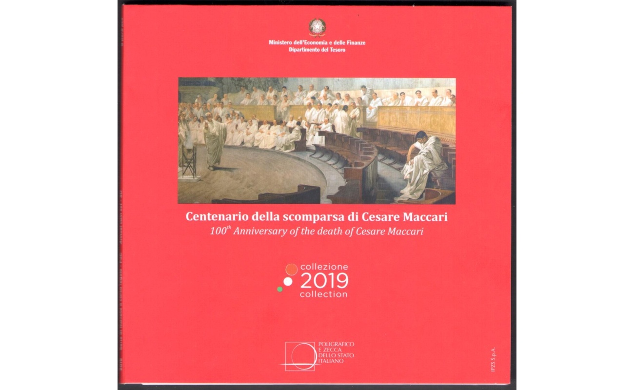 2019 Italia , Repubblica Italiana , Serie di Monete a Corso Legale , Cesare Maccari , 9 valori - FDC