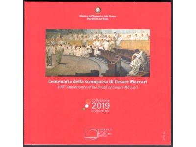 2019 Italia , Repubblica Italiana , Serie di Monete a Corso Legale , Cesare Maccari , 9 valori - FDC