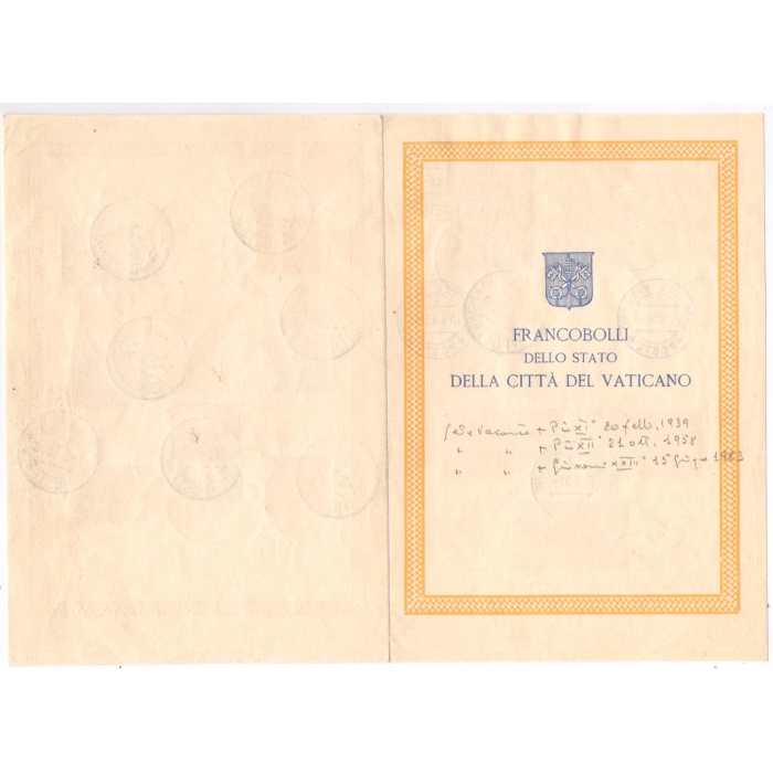 1939-1963 Vaticano , Città del Vaticano, Sedi Vacanti del 1939 del 1958 del 1963 , Serie Complete Curiosità