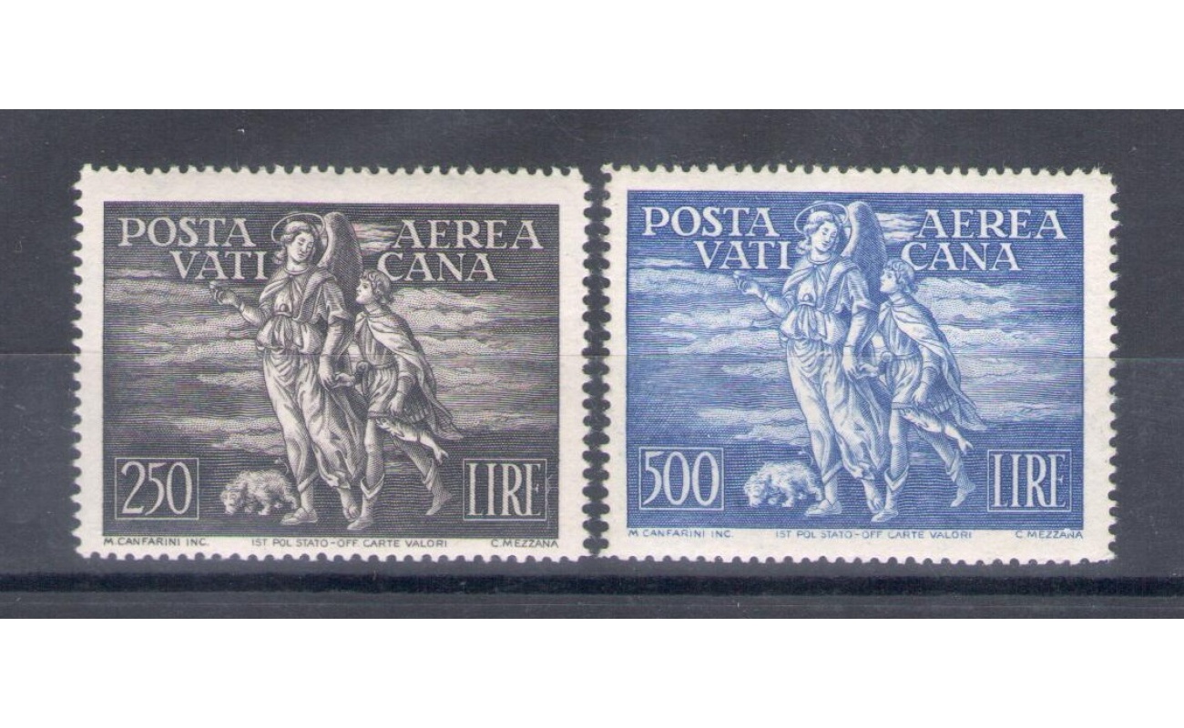 1948 Vaticano, Francobolli nuovi, Annata Completa 2 val di Posta Aerea MNH ** Certificato di Garanzia