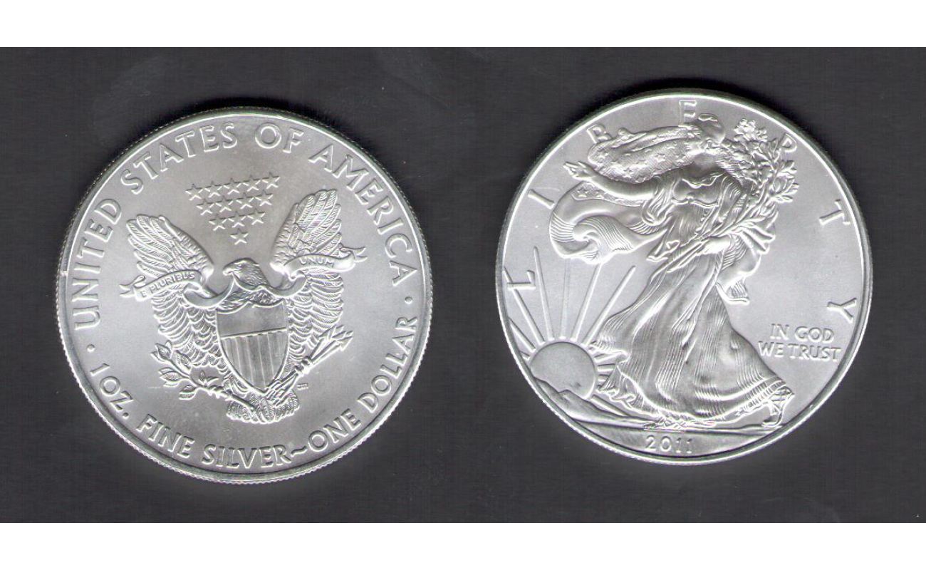 2011 UNITED STATES, USA, US, STATI UNITI, ONE Dollar, 1 Oncia - 1 Onze Silver Eagle, (Aquila) Argento FDC