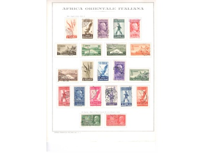 1938 AFRICA ORIENTALE ITALIANA, Soggetti Vari , 35 valori , usati , n° 1/20 + A1/A13 +Exp. 1/2