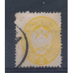 1863 LOMBARDO VENETO, n° 36 - 2 soldi Giallo dentellato 14, Usato - Used