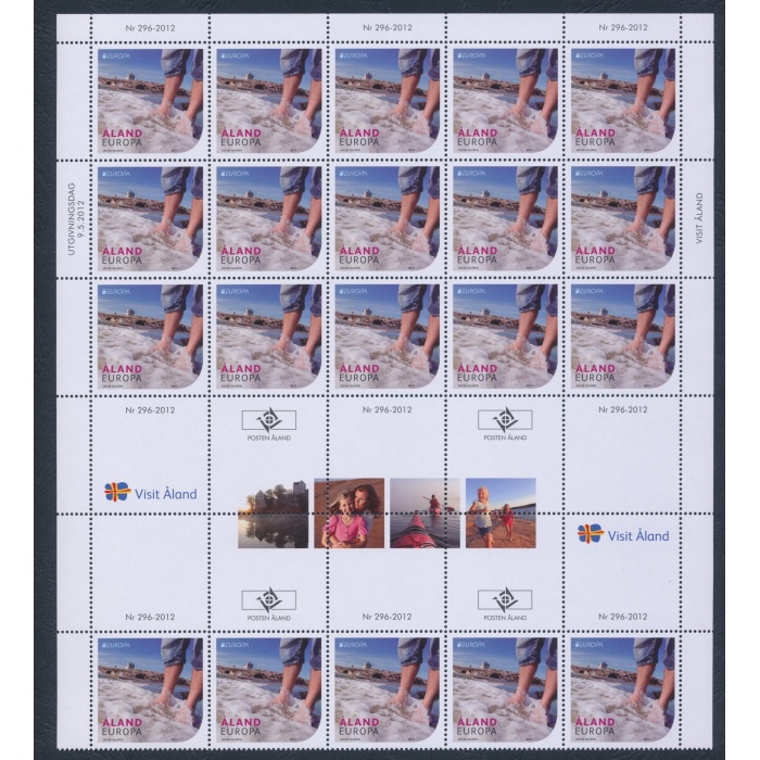 2012 EUROPA CEPT Aland , 1 Minifoglio di 20 serie , Turismo , MNH**