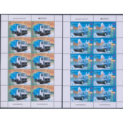 2013 EUROPA CEPT , Bielorussia, 2 Minifogli di 10 serie  , Veicoli Postali , MNH**