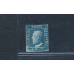 1859 SICILIA, n° 6 - 2 grana azzurro, I tavola , Ritocco n° 92 azzurro USATO - Firmato Sorani