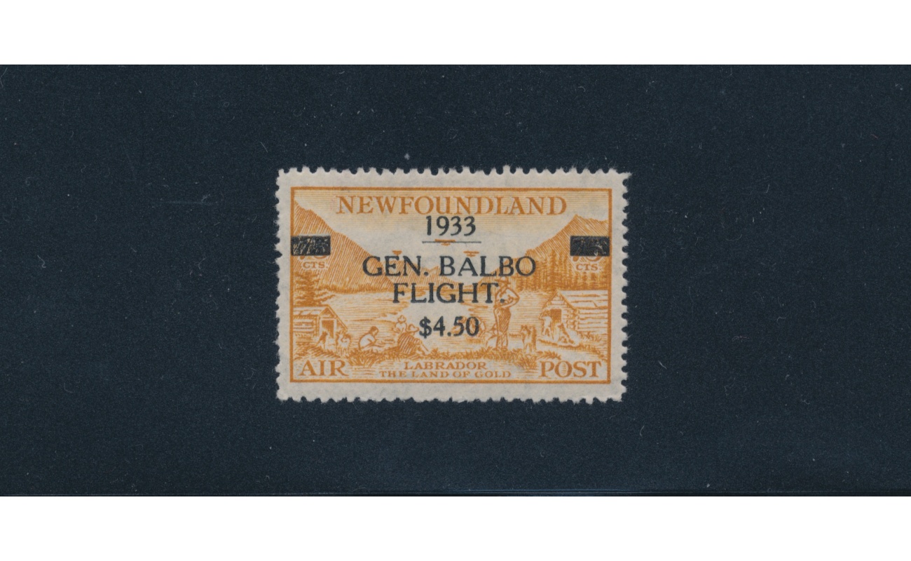 1933 - Terranova - New Foundland - "Generale Balbo Flight $ 4.50" - MNH** Certificato  Giulio Bolaffi