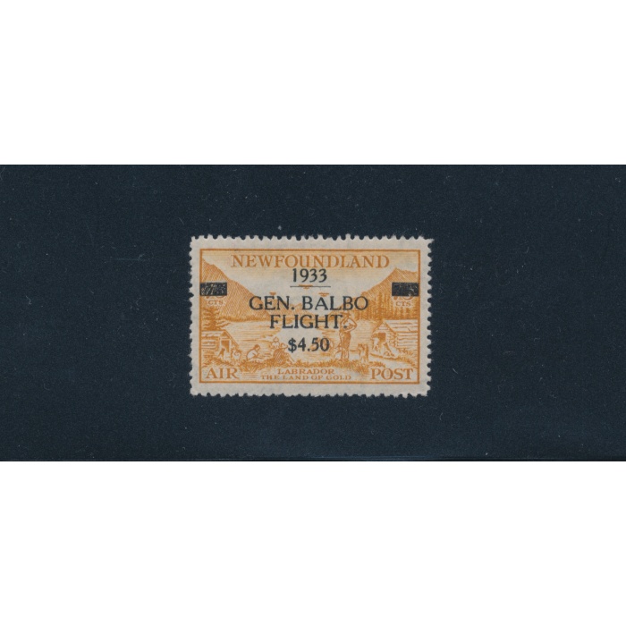 1933 - Terranova - New Foundland - "Generale Balbo Flight $ 4.50" - MNH** Certificato  Giulio Bolaffi
