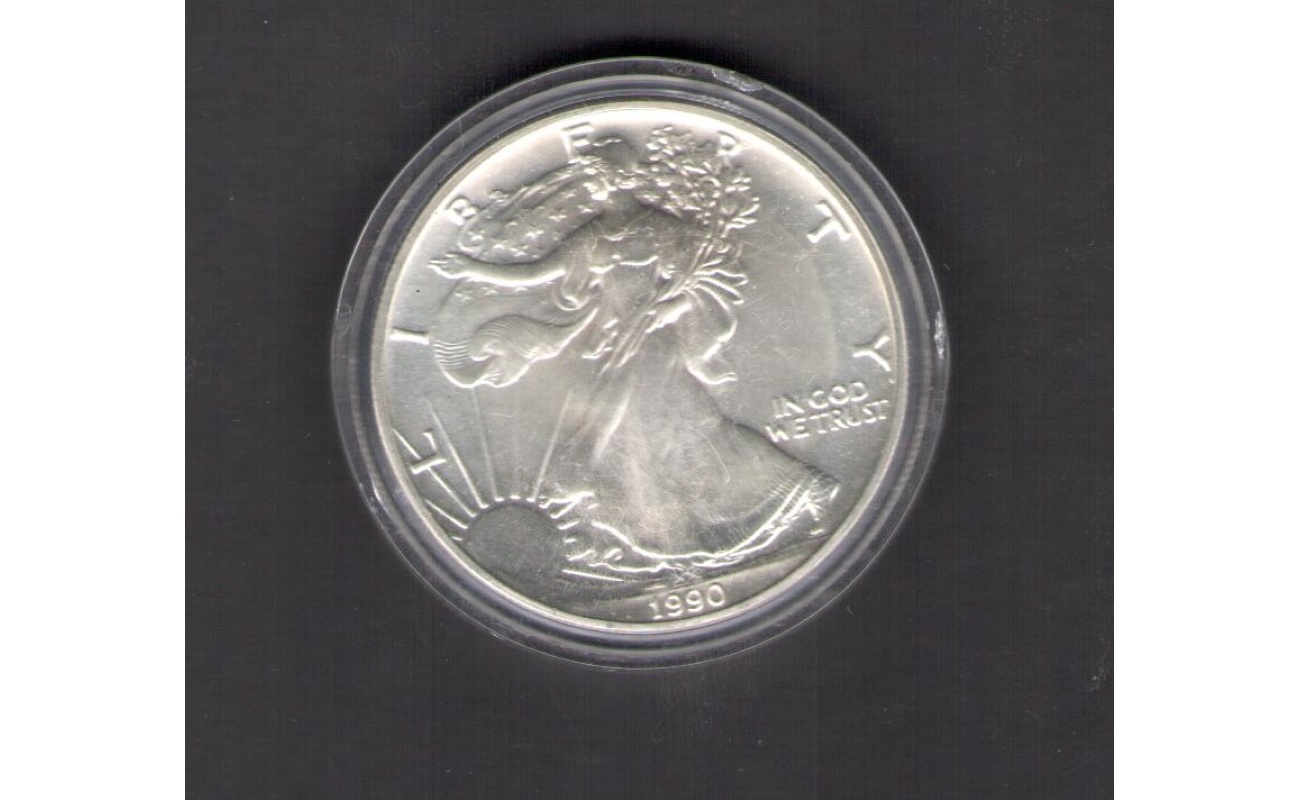 1990 STATI UNITI, 1 Dollaro Liberty  (Aquila) Argento FDC