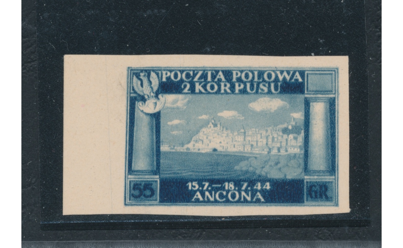 1946 CORPO POLACCO, n° 6b , 55 g. rosso bruno , NUOVO SENZA GOMMA , (*) Certificato Biondi