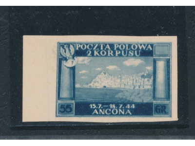 1946 CORPO POLACCO, n° 6b , 55 g. rosso bruno , NUOVO SENZA GOMMA , (*) Certificato Biondi