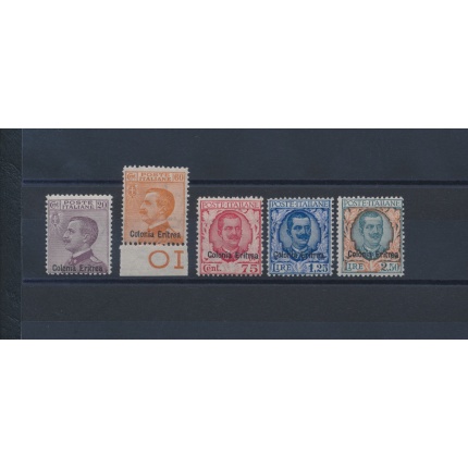 1928-29 Eritrea - Francobolli con soprastampa Colonia Eritrea - 5 valori n° 123/127 , discreta /ottima centratura , MNH**