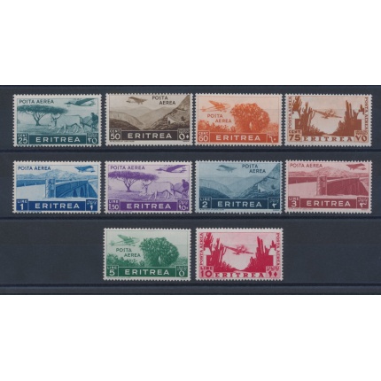 1936 Eritrea - Posta Aerea - Soggetti Africani - 10 valori n° 17/26 ,  MNH**