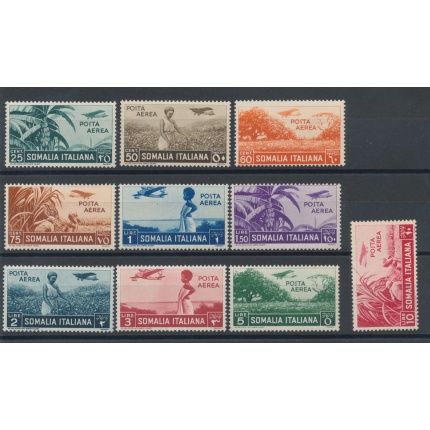 1936 Somalia,  Posta Aerea , Soggetti Africani , 10 valori n° 17/26 - Ottima Qualità - MNH**