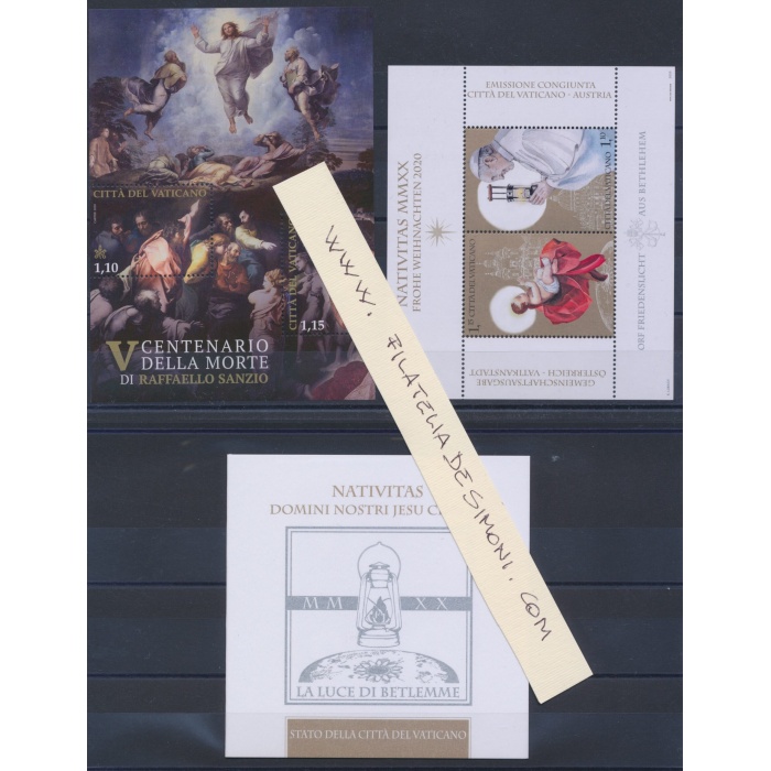 2020 Vaticano , Annata completa 20 valori + 6 BF + 1 Libretto Santo Natale  , francobolli nuovi e perfetti  - MNH **