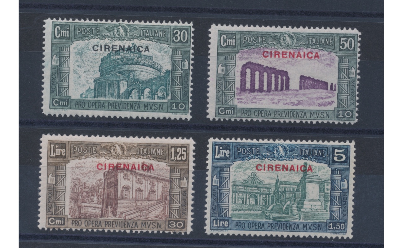 1930 Cirenaica, n° 68/71 , Milizia III , 4 valori , MLH*