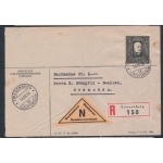 1938 Liechtenstein , Zumstein n° 142 , II° Giorno d'uso,  3 Franchi Azz. Violetto ,Effige del Principe Francesco I°